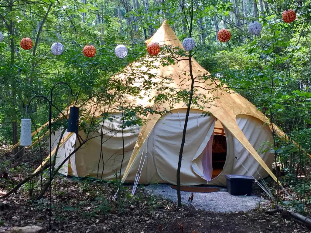 Heated Glamping Forest Yurt